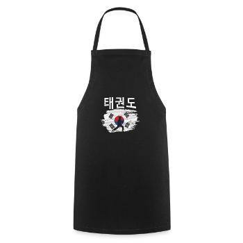 Tae Kwon Do Korean Pride Athlète Arts Martiaux - Tablier de cuisine - noir - Devant - AI Model Male 185 dark (185cm)