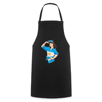 Argentine Fille Incassable I Patrimoine Argentine - Tablier de cuisine - noir - Devant - AI Model Male 185 dark (185cm)