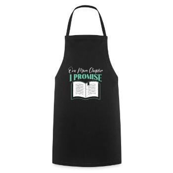 Un chapitre de plus je promets Bookworm Bibliophile - Tablier de cuisine - noir - Devant - AI Model Male 185 dark (185cm)