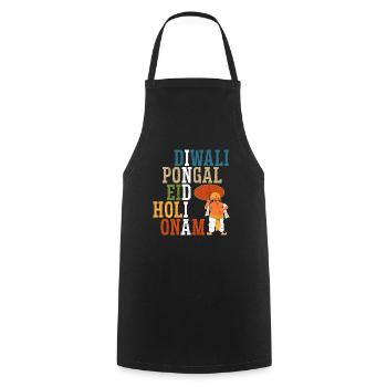 Onam Festival Inde Vacances Indien Kerala - Tablier de cuisine - noir - Devant - AI Model Male 185 dark (185cm)