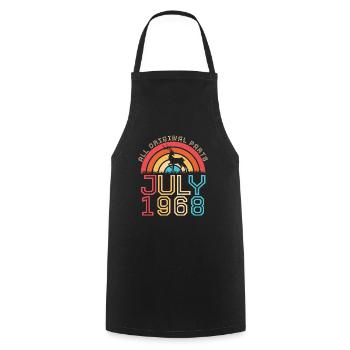 Geburtstagsgruss Für Juli 1968 - Kochschürze - Schwarz - Vorne - AI Model Male 185 dark (185cm)