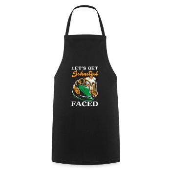 Obtenons Schnitzel Face Buveur de bière - Tablier de cuisine - noir - Devant - AI Model Male 185 dark (185cm)