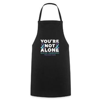 Vous n’êtes pas seul sensibilisation à la prévention du suicide - Tablier de cuisine - noir - Devant - AI Model Male 185 dark (185cm)
