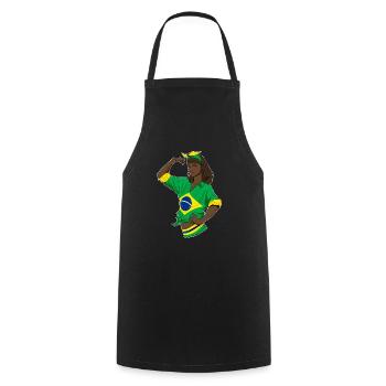 Brazilian Girl Unbreakable I Brazilian Heritage - Cooking Apron - black - Front - AI Model Male 185 dark (185cm)