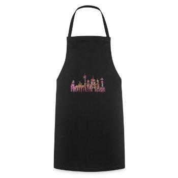 Berlin Skyline Silhouette Städtetrip Deutschland - Kochschürze - Schwarz - Vorne - AI Model Male 185 dark (185cm)