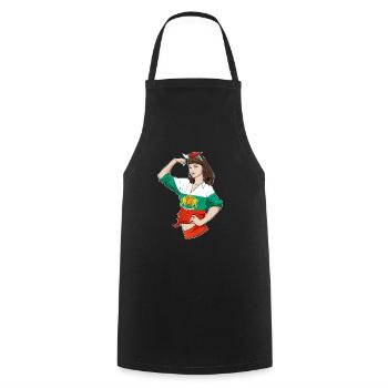 Fille bulgare Incassable Héritage bulgare - Tablier de cuisine - noir - Devant - AI Model Male 185 dark (185cm)