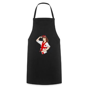 Fille géorgienne incassable I Héritage géorgien I - Tablier de cuisine - noir - Devant - AI Model Male 185 dark (185cm)