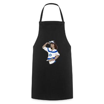 Fille israélienne incassable I Héritage israélien I - Tablier de cuisine - noir - Devant - AI Model Male 185 dark (185cm)