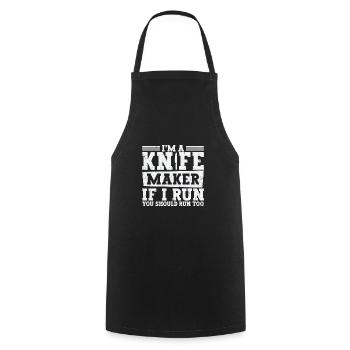Knifemaking Knife Making Bladesmith Smithing Knife - Cooking Apron - black - Front - AI Model Male 185 dark (185cm)