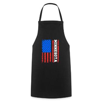 Cadeau du drapeau du Minnesota Usa - Tablier de cuisine - noir - Devant - AI Model Male 185 dark (185cm)