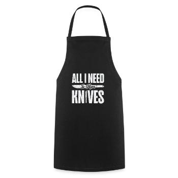 Knifemaking Knife Making Bladesmith Smithing - Cooking Apron - black - Front - AI Model Male 185 dark (185cm)