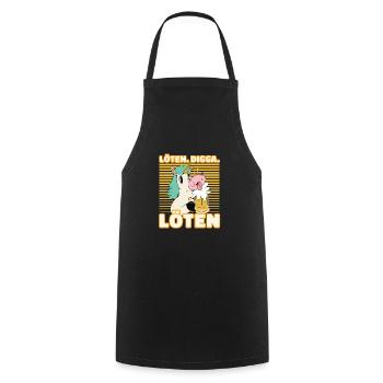 Löten Digga Löten Biertrinker Bier Einhorn - Bier - Kochschürze - Schwarz - Vorne - AI Model Male 185 dark (185cm)