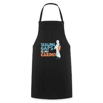 Sealing Gap Is My Cardio Exterminator Pest Control - Cooking Apron - black - Front - AI Model Male 185 dark (185cm)