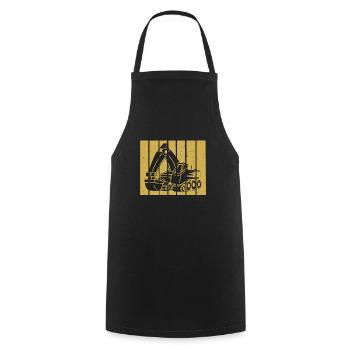 Baggerfahrer Geschenk Retro Sunset - Kochschürze - Schwarz - Vorne - AI Model Male 185 dark (185cm)