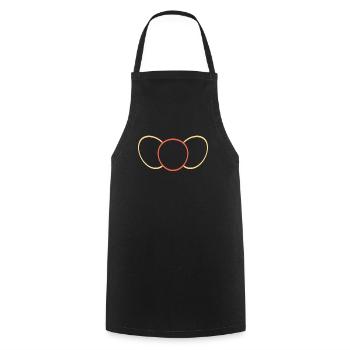 Ovale Jaune - Rouge - Jaune - Tablier de cuisine - noir - Devant - AI Model Male 185 dark (185cm)