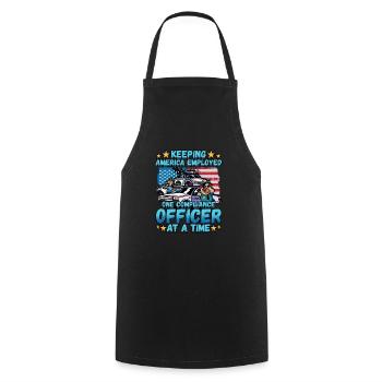 Law Enforcement Design for a Police Officer - Cooking Apron - black - Front - AI Model Male 185 dark (185cm)