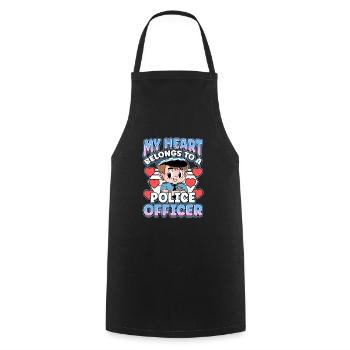 Law Enforcement Design for a Police Officer - Cooking Apron - black - Front - AI Model Male 185 dark (185cm)