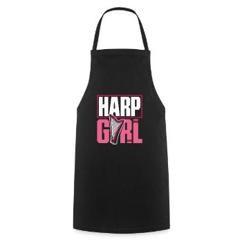 Joueur de harpe Femme Harpiste Harpe Fille - Tablier de cuisine - noir - Devant - AI Model Male 185 dark (185cm)