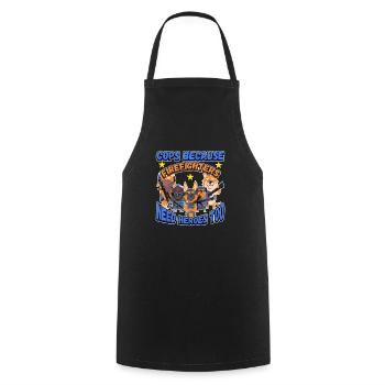 Law Enforcement Design for a Police Officer - Cooking Apron - black - Front - AI Model Male 185 dark (185cm)