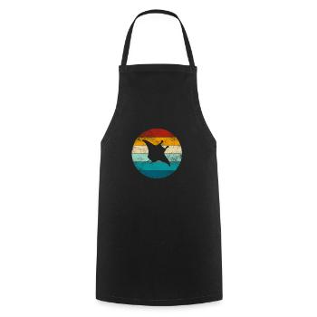 Stingray Manta Rays Retro Cadeau - Tablier de cuisine - noir - Devant - AI Model Male 185 dark (185cm)