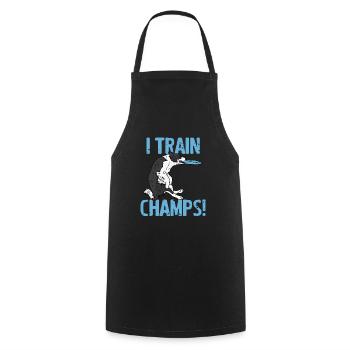 I Train Champs Cool Vintage Dog Coach T-Shirt - Cooking Apron - black - Front - AI Model Male 185 dark (185cm)