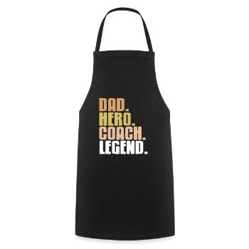 Dad. Hero. Coach. Laying. Retro Coaching Tea - Cooking Apron - black - Front - AI Model Male 185 dark (185cm)