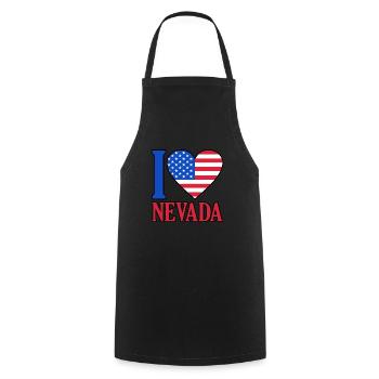 Cadeau drapeau Nevada Usa - Tablier de cuisine - noir - Devant - AI Model Male 185 dark (185cm)