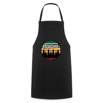 Montana skyline gift - Cooking Apron - black - Front - AI Model Male 185 dark (185cm)