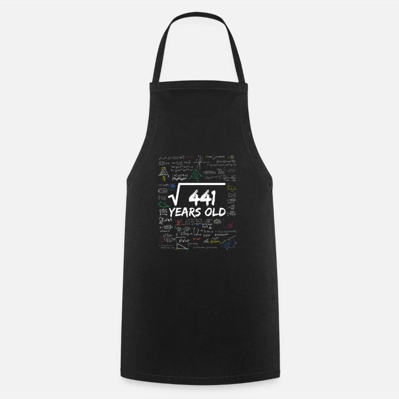Square Root of 441 21ST Funny Math Birthday - Cooking Apron - black