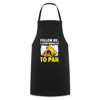Gold Panning Gold Prospecting Mining Miner Geology - Cooking Apron - black - Front - AI Model Male 185 dark (185cm)