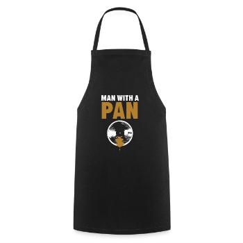 Man With A Pan Gold Prospecting Miner Gold Panning - Cooking Apron - black - Front - AI Model Male 185 dark (185cm)