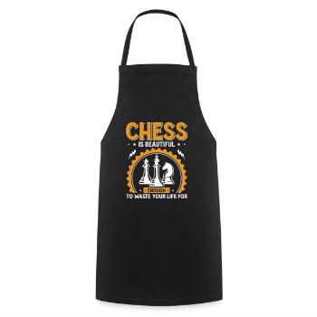 Schach Ist Wunderschönes Zitatspiel Schachstücke - Kochschürze - Schwarz - Vorne - AI Model Male 185 dark (185cm)