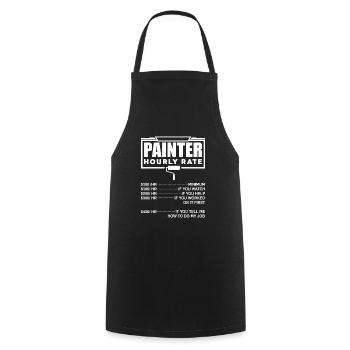 Peintre Peinture Peintre Tarif horaire - Tablier de cuisine - noir - Devant - AI Model Male 185 dark (185cm)