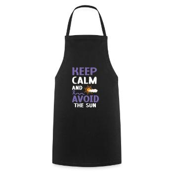 Restez calme et évitez le SLE de conscience du lupus solaire - Tablier de cuisine - noir - Devant - AI Model Male 185 dark (185cm)