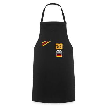 Sauftrikot Deutschland Will Freibier - Kochschürze - Schwarz - Vorne - AI Model Male 185 dark (185cm)