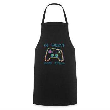 No Cheats Just Skill - Cooking Apron - black - Front - AI Model Male 185 dark (185cm)