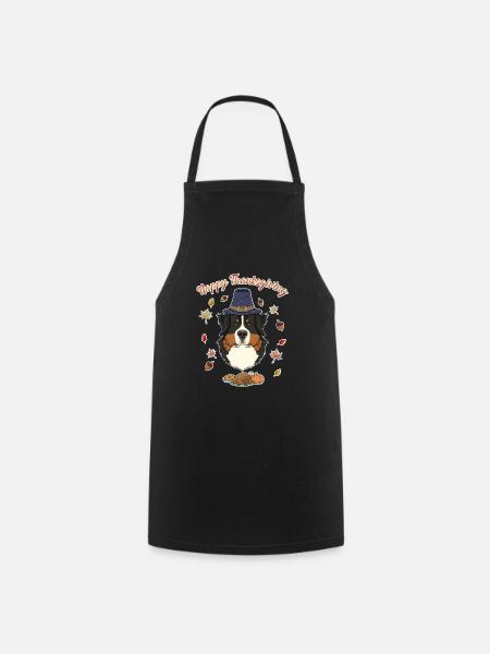 Joyeux Thanksgiving I Amoureux des chiens I Montagne bernoise - Tablier de cuisine - noir