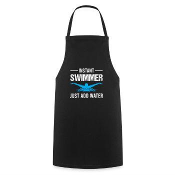 Instant Swimmer Just Add Water - Natation en piscine - Tablier de cuisine - noir - Devant - AI Model Male 185 dark (185cm)