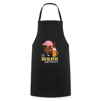 Es eskaliert eh Biertrinker Flamingo Malle - Kochschürze - Schwarz - Vorne - AI Model Male 185 dark (185cm)