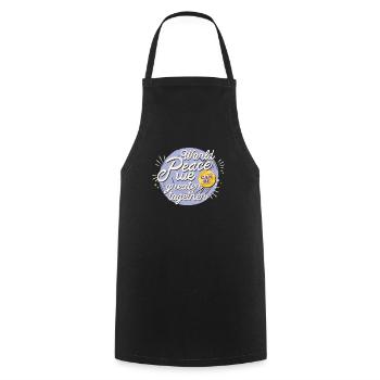 Nous plus grands ensemble pas de guerre Hippies Paix mondiale - Tablier de cuisine - noir - Devant - AI Model Male 185 dark (185cm)