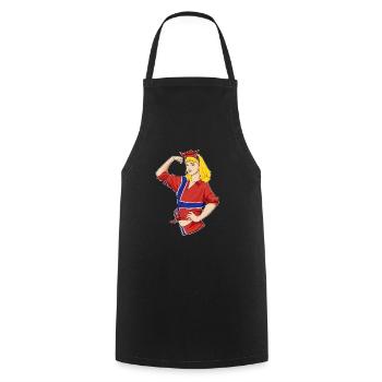 Norwegian Girl Unbreakable I Norwegian Heritage - Cooking Apron - black - Front - AI Model Male 185 dark (185cm)
