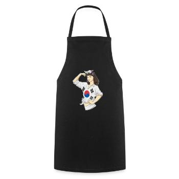 Fille sud-coréenne Incassable I Héritage Sud - Tablier de cuisine - noir - Devant - AI Model Male 185 dark (185cm)