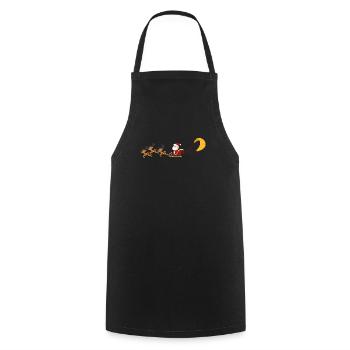 Kitesurfing Santa Claus Sleigh Reindeer - Cooking Apron - black - Front - AI Model Male 185 dark (185cm)