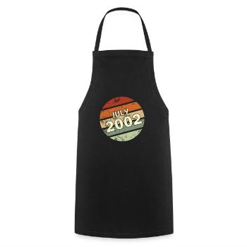 20ème anniversaire Juillet millésime 2002 idée cadeau - Tablier de cuisine - noir - Devant - AI Model Male 185 dark (185cm)