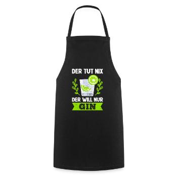 Der will nur Gin Trinker Gin - Kochschürze - Schwarz - Vorne - AI Model Male 185 dark (185cm)