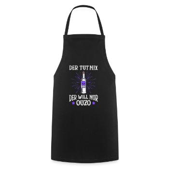 Der will nur Ouzo Trinker Grieche - Kochschürze - Schwarz - Vorne - AI Model Male 185 dark (185cm)