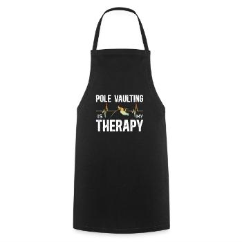 Pole Vaulting Is My Therapy Pole Vaulter - Cooking Apron - black - Front - AI Model Male 185 dark (185cm)