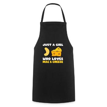 Just a Girl Who Loves Mac And Cheese - Kochschürze - Schwarz - Vorne - AI Model Male 185 dark (185cm)