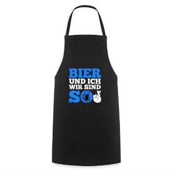 Bier und ich sind so Biertrinker Griller BBQ - Kochschürze - Schwarz - Vorne - AI Model Male 185 dark (185cm)