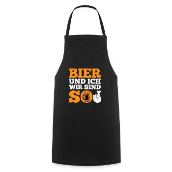 Bier und ich sind so Biertrinker Griller BBQ - Kochschürze - Schwarz - Vorne - AI Model Male 185 dark (185cm)